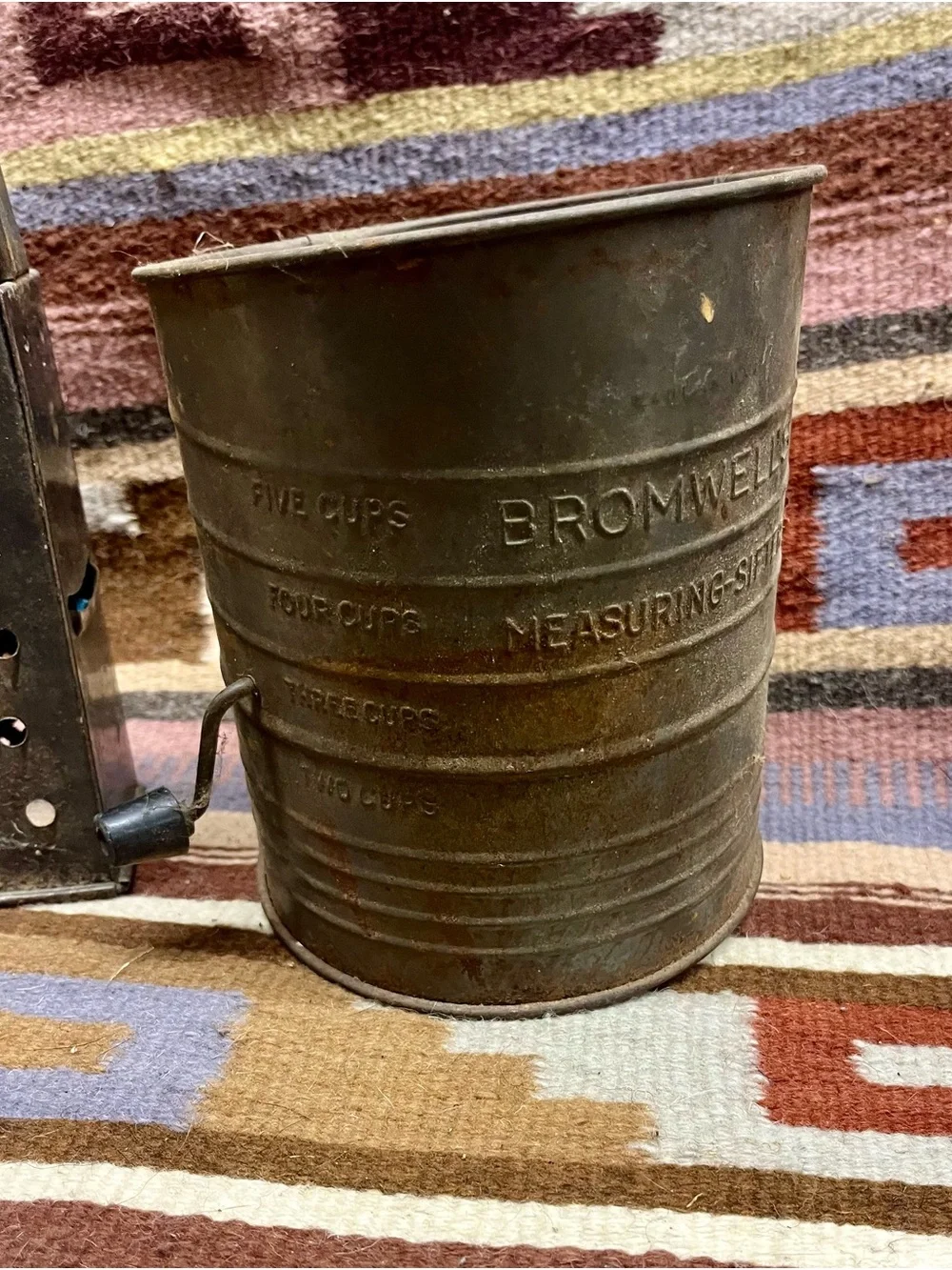 Vintage Metal Flour Sifter and Cheese Grinder